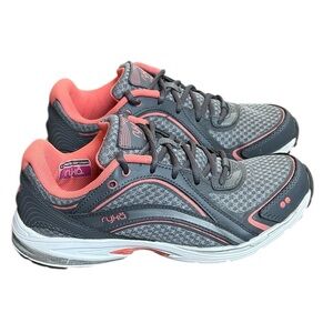 Ryka Sky Walk Sneakers Women’s 6 Gray Pink Athletic Shoes Cushioned Support